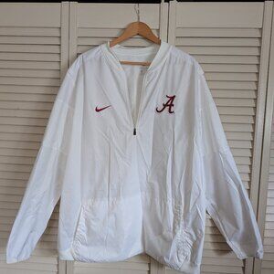 Nike Men's Alabama Crimson Tide 1/4 Zip Vented Windbreaker White Size XXL